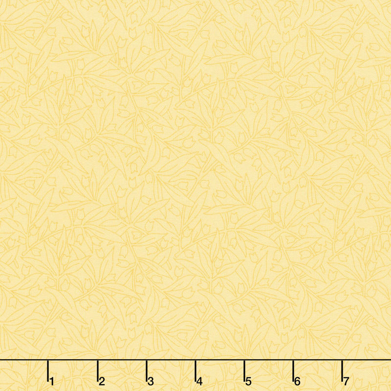 Willoughby - Floral Outline Yellow Yardage